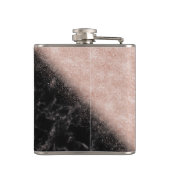 エレガントバラ金ゴールド紙吹雪黒大理石画像 フラスク (裏面)