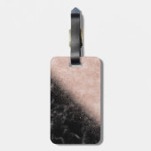 エレガントバラ金ゴールド紙吹雪黒大理石画像 ラゲッジタグ (裏面縦)