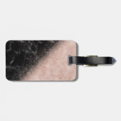 エレガントバラ金ゴールド紙吹雪黒大理石画像 ラゲッジタグ (裏面横)