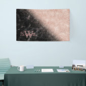 エレガントバラ金ゴールド紙吹雪黒大理石画像 横断幕 (トレードショー)