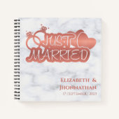 エレガントバラ金ゴールド結婚たった今結婚しましたズ大理石 ノートブック (正面)