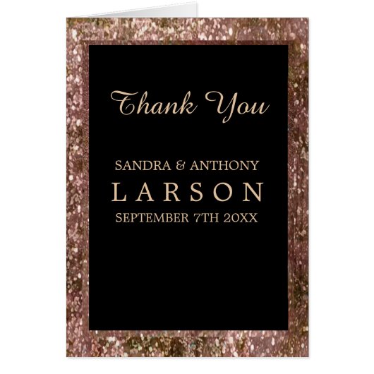 エレガントバラ金ゴールド結婚グリッターありがとう (正面)