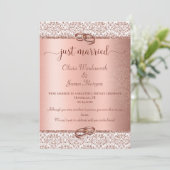 エレガントバラ金ゴールド結婚タイポグラフィ 案内状 (スタンド正面)