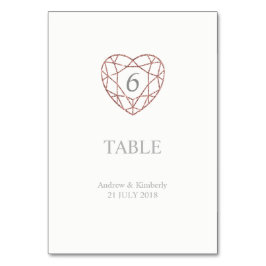 エレガントバラ金ゴールド結婚ハートのテーブル番号 テーブルナンバー