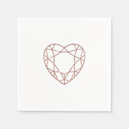 エレガントバラ金ゴールド結婚ハート スタンダードカクテルナプキン