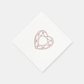 エレガントバラ金ゴールド結婚ハート スタンダードカクテルナプキン (角)