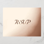 エレガントバラ金ゴールド結婚パーティーの応答RSVP 箔招待状ポストカード (正面)