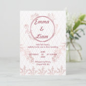 エレガントバラ金ゴールド結婚式招待状 – ミニマリスト 招待状 (スタンド正面)