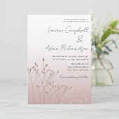 エレガントバラ金ゴールド結婚植物学 招待状 (スタンド正面)