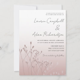 エレガントバラ金ゴールド結婚植物学 招待状