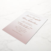 エレガントバラ金ゴールド結婚箔招待状 箔招待状 (回転した状態)