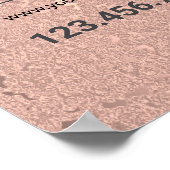 エレガントバラ金ゴールド美しいサロン ポスター (角)