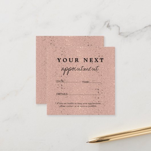 エレガントバラ金ゴールド美しいサロン 予約カード (正面/裏面インサイチュ)