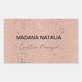 エレガントバラ金ゴールド美しいサロン 長方形シール