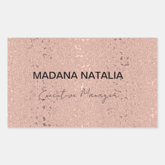 エレガントバラ金ゴールド美しいサロン 長方形シール (正面)