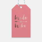 エレガントバラ金ゴールド花嫁の部族アロー結婚のリング ギフトタグ (正面)