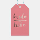 エレガントバラ金ゴールド花嫁の部族アロー結婚のリング ギフトタグ (裏面)