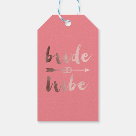 エレガントバラ金ゴールド花嫁の部族アロー結婚のリング ギフトタグ (裏面)