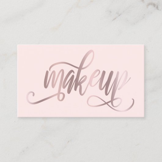 エレガントバラ金ゴールド赤面ピンクメイクアップアーティスト 名刺 (正面)