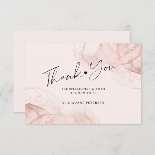 エレガントバラ金ゴールド赤面赤ちゃんシャワー感謝していユー (正面/裏面)