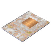 エレガントバラ金ゴールド金属銅グレー大理石 ノートブック (左側)