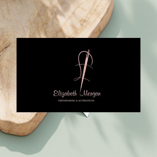 エレガントバラ金ゴールド針縫い変更 名刺