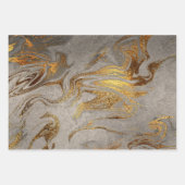 エレガントバラ金ゴールド銀金ゴールド大理石 ラッピングペーパーシート (正面2)