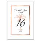 エレガントバラ金ゴールド銅パームモダンツ結婚リー テーブルナンバー (裏面)