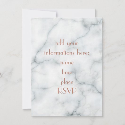 エレガントバラ金ゴールド音楽のクレフ、 音符記号大理石 招待状 (裏面)