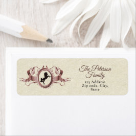 エレガントバラ金ゴールド馬術帯リボンの紋章 ラベル