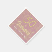 エレガントバラ金ゴールド50と素晴らしい50誕生日 スタンダードカクテルナプキン (角)