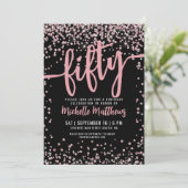 エレガントバラ金ゴールド50誕生日 招待状 (スタンド正面)