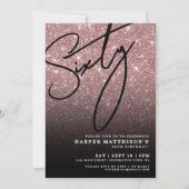 エレガントバラ金ゴールド60誕生日 招待状 (正面)