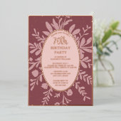 エレガントバラ金ゴールド70thカスタム誕生日パーティー 箔招待状 (立ち正面)