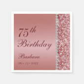 エレガントバラ金ゴールド75番目誕生日 スタンダードカクテルナプキン (正面)