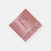 エレガントバラ金ゴールド75番目誕生日 スタンダードカクテルナプキン (角)