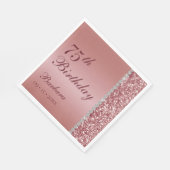 エレガントバラ金ゴールド75番目誕生日 スタンダードランチョンナプキン (角)