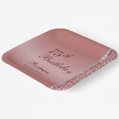 エレガントバラ金ゴールド75番目誕生日 ペーパープレート (傾斜あり)