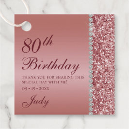 エレガントバラ金ゴールド80誕生日 フェイバータグ