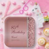 エレガントバラ金ゴールド85番目誕生日 ペーパープレート (パーティー)