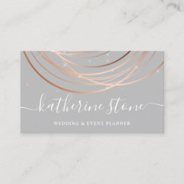 エレガントバラ金ゴールド&グレーイベントプランナー  名刺