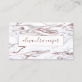 エレガントバラ金ゴールド&ホワイトマーブルメイクアップ&ヘア 名刺 (正面)