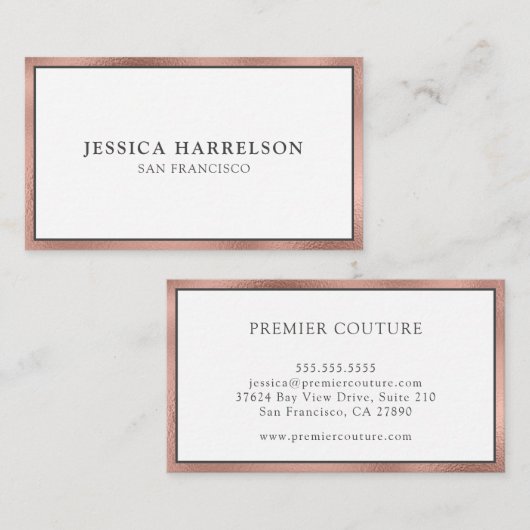 エレガントバラ金ゴールド 名刺 (正面/裏面)