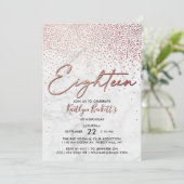 エレガントバラ金ゴールド&大理石18誕生日 招待状 (スタンド正面)