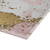 エレガントバラ金ゴールド |白大理石モノグラム カッティングボード (角)