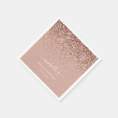 エレガントバラ金ゴールドSparkleグリッター名スクリプト スタンダードカクテルナプキン (角)