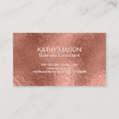 エレガントバラ金箔の背景 名刺 (裏面)