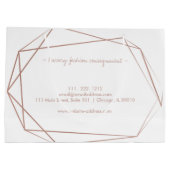 エレガントバラ金箔フレームモダンプロフェッショナル ラージペーパーバッグ (裏面)