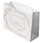 エレガントバラ金箔フレームモダンプロフェッショナル ラージペーパーバッグ (裏面アングル)