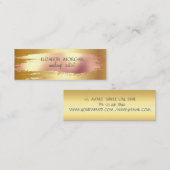 エレガントバラ金箔ブラシストロークフェイク、金ゴールド スキニー名刺 (正面/裏面)